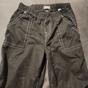True Religion Black Joggers with White Contrast Stitching